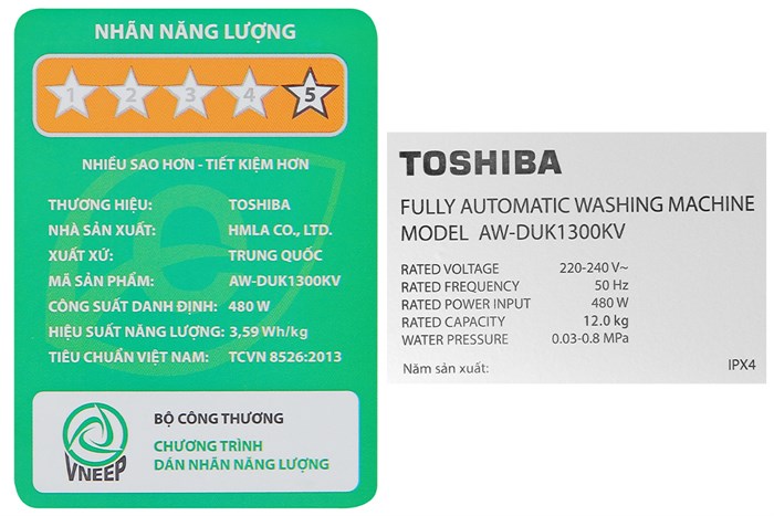 Máy Giặt Toshiba Inverter 12 Kg AW-DUK1300KV(SG)